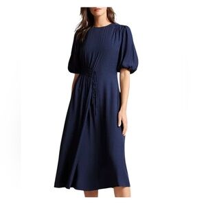 Ted Baker London Jillia Tie Waist Midi Dress Navy